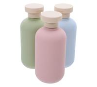 TOVINANNA 3 Piezas Botellas de Viaje Recargables Unidades Antifugas con Tapa Abatible Multicolor para Champú Loción Gel Ducha Portátil para Uso Personal