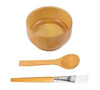 TOVINANNA 3 Piezas Cuencos De Bambú Para Mezclar Recipiente De Bambú Para Mascarillas Herramienta Para Hacer Mascarillas Faciales Caseras Incluye Cuchara y Brocha El Hogar