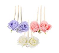 TOVINANNA 3 Piezas Horquillas Chinas Peonía U Forma Pinza para Peinado Tradicional Ligera para Mujer Accesorios Elegantes para Festival y Evento Formal