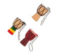 TOVINANNA 3 Piezas Llavero Timbal Africano Mini de Madera y Metal