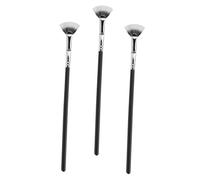 TOVINANNA 3 piezas Pinceles para Pestañas Abanico Negro Aplicadores Curvados para Maquillaje de Ojos Herramientas Precisas para Rizar y Separar Pestañas con Extensiones Cepillos de Máscara