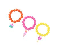 TOVINANNA 3 piezas Pulseras de Cuentas para Colgante de Helado Pulsera de Cuentas para Niñas Charm Colorido Diseño Duradero y Portátil para Fiestas y Bodas