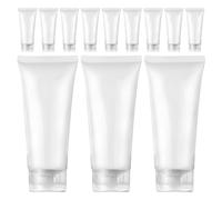 TOVINANNA 30 Botellas de Plástico de Color Claro de 20 Ml para Viaje, Reutilizables Apertura Ancha, Portátiles Ideales para Crema, Gel de Ducha y Uso Ocasión