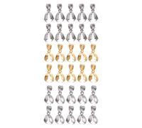 TOVINANNA 30 Piezas Cierres Metálicos para Colgantes de Acero Inoxidable 304 Conectores para Collares y Pulseras DIY Accesorios para Bisutería Colores Acero Dorado y Texturizado Tamaño