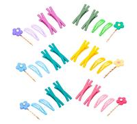 TOVINANNA 30piezas Combinación De Emisión De Tarjetas Crema Color Horquilla Cruzada Cabello Forma De Flor Pinza Cruzada Cabello Pack De Pinzas Laterales Para Niñas