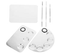 TOVINANNA 3juegos Paletas De Maquillaje Inoxidable Bandeja Para Pigmentos Paletas De Manicura Herramienta Para Decoración De Uñas Color