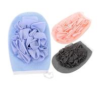 TOVINANNA 3piezas Guantes Exfoliantes De Ducha Suaves y Duraderos Para Baño y Cuidado Corporal Aleatorios Rosa Café Oscuro