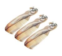 TOVINANNA 3piezas Peine Desenredante Para Mujeres Peine De Estilo Compacto De Cuerno De Yak Natural Para Viajes y Uso Diario Apto Para Cabello Rizado y Lacio