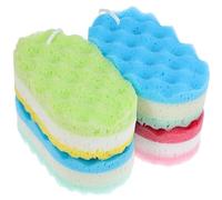 TOVINANNA 4 Esponjas de Ducha Exfoliantes de Esponja Natural Cuerda para Colgar, Tamaño Grande y Buena Resistencia para Cuidado Corporal