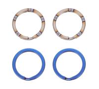 TOVINANNA 4 Piezas Anillo Llavero Dividido de Aleación de Titanio, 18mm, Azul y Efecto Llama, Ligero, para Llaves y Adornos Colgantes, Bricolaje