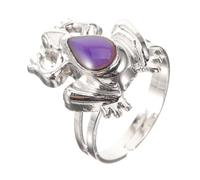 TOVINANNA 4 Piezas Anillo Termocrómico Llave Dedo Anillos De Humor Para Niñas Anillos De Rana Para Mujer Ajustables Extraños De Chicas Joyería De Aleación