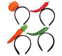 TOVINANNA 4 Piezas Diadema de Plástico Divertida Diseño 3d de Zanahoria y Calabaza, Cómoda y Creativa para Cosplay y Fiestas de Halloween