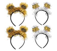 TOVINANNA 4 Piezas Diademas Decorativas Navideñas Purpurina para Mujer Tocados para Fiestas de Fin de Año Accesorios Cabello de Fin de Año para Eventos Navideños