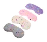 TOVINANNA 4 Piezas Máscaras de Felpa para Dormir Antifaces Estampado de Estrellas Protección Ocular Antifaces Ligeros Uso Nocturno Cama