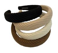 TOVINANNA 4piezas Diadema Cordero Ancha Minimalista Diademas para Mujer y Niñas para Cabello Corto Accesorios Estéticos para Otoño Invierno