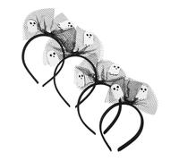TOVINANNA 4piezas Diadema De Halloween Fantasma Para Fiestas Disfraces Truco Trato Tocado Cosplay Accesorios De Cabello Negro