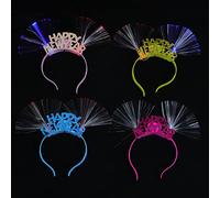 TOVINANNA 4piezas Diadema Luminosa De Fibra Óptica Tocado Decorativo Para Fiestas Aros Cabello De Año Para Eventos Nocturnos