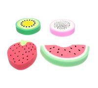 TOVINANNA 4piezas Esponjas De Baño Fruta Infantiles Esponjas De Baño Forma De Fruta Limpiadoras De Herramientas De Colores Brillantes De