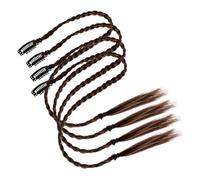 TOVINANNA 4piezas Extensiones De Coleta Trenzadas Sintéticas Para Mujeres Postizo Natural Fácil De Usar Diseño Único y Versátil Para Fiestas y Cosplay Castaño