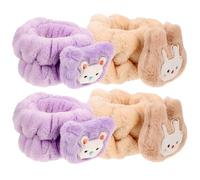 TOVINANNA 4piezas Pulsera de Lavado Facial Absorbente de Agua Hogar Cómoda para Usar el Baño Spa Muñequera de Franela para Lavarse la Cara