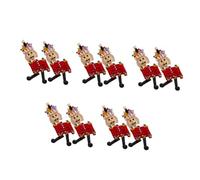 TOVINANNA 5 Pares Pendientes de Navidad para Mujer con Diseño de Cascanueces con Incrustación de Cuentas Pendientes Colgantes de Aleación Resistente Joyería Festiva y Encantadora para