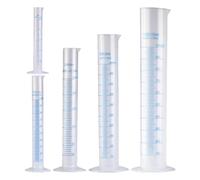 TOVINANNA 5 Piezas de Cilindros de Medición de Plástico Azul Escala Graduada Probetas de Laboratorio 50Ml 100Ml 250Ml 500Ml 1000Ml Taza Medidora Profesional para Cocina y Laboratorio
