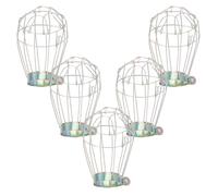 TOVINANNA 5 Piezas Protector de Pantalla de Lámpara de Alambre Metálico Industrial Vintage, Marco Resistente Antioxidante para Bricolaje, Jaula de Luz para Lámparas Colgantes de Interior