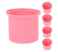 TOVINANNA 5 Piezas Recipiente Reutilizable y Antiadherente para Calentador de Cera de Silicona Rosa 200ml Compatible con Kits de Depilación para Uso en Salones