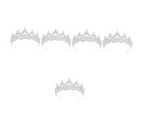 TOVINANNA 5 Piezas Tocados De Novia Accesorios De Princesas Ducha Bride Tiara Para Boda Coronas y Tiaras Fiesta Novias Cabeza Para La Novia Cabello Cordón Aleación + De Imitación