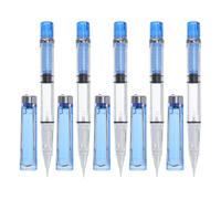 TOVINANNA 5 Pinceles de Caligrafía Estilo Bolígrafo con Punta Suave Flexible, sin Tinta, Azul, Recargables, Compactos y Portátiles para Escritura China, Dibujo y Lettering Artístico