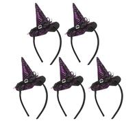 TOVINANNA 5piezas Diadema de Sombrero de Bruja Morada para Niñas Accesorios Góticos Cabello Patrón de Telaraña Tocado para Fiesta de Halloween y Disfraz de Cosplay