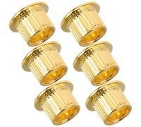 TOVINANNA 6 Casquillos Metálicos Semicerrados Dorados para Clavijas de Afinación de Guitarra Kit de Reparación y Mejora para Guitarras Eléctricas y Clásicas Anillos de Montaje Resistentes
