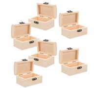 TOVINANNA 6 Cofres Pequeños de Madera sin Terminar con Bisagras y Cierre de Metal Mini Cofre Vintage para Guardar Joyas y Recuerdos Caja Decorativa para Manualidades y Eventos Tamaño
