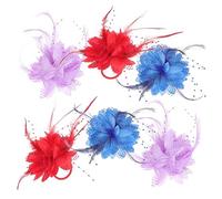 TOVINANNA 6 Piezas Cintas Cabello Flores De Plumas Accesorios Cabello Para Niñas Pequeñas Bandas Elásticas Para Bailes y Fiestas