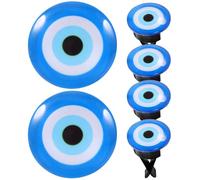 TOVINANNA 6 Piezas Clip de Ventilación para Coche Diseño de Ojo Malvado en Vidrio, Portátil y Ligero, Decoración Creativa para Aire Acondicionado y Ambientador Duradero
