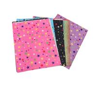 TOVINANNA 6 Piezas de Tela de Cuero Pu Purpurina y Estampado de Estrellas, Buena Flexibilidad y Cortable para Manualidades y Sombreros Hechos a Mano
