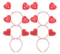 TOVINANNA 6 Piezas Diadema Roja Diseño de Corazón para Fiestas de San Valentín y Festivales, Accesorio Delicado de Tela para Mujer Joven en Celebraciones Varios estilos