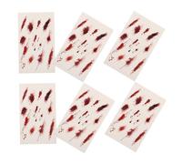 TOVINANNA 6piezas Parche de Cicatriz Falsa para Halloween Pegatinas Temporales Realistas de Maquillaje de Cicatriz para Fiestas y Teatro Partes del Cuerpo Falsas Espeluznantes