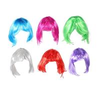 TOVINANNA 6piezas Peluca Bob Sintética Para Mujer Pelucas Para Fiesta y Cosplay Colorida Fácil De Usar