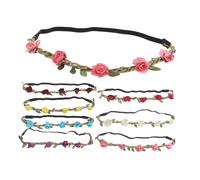 TOVINANNA 8 Piezas Corona Floral Bohemia Elástica para Novia y Damas de Honor de Diademas de Rosas Ligeras y Ajustables para Bodas Fiestas la Playa y Celebraciones