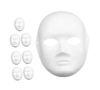 TOVINANNA 8 Piezas Máscara de ópera de Pekín máscara blanca pintable máscara artesanal blanca completa facial completa casera papel