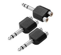 TOVINANNA Adaptador de Audio 3 Piezas de 6,35 Mm Diseño Multifuncional y Aleación de Zinc para Conexión Estable en Altavoces y Subwoofer