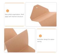 TOVINANNA Álbum de Fotos Plegable Tipo Acordeón de 5 Piezas Papel Kraft Resistente Ranuras para Tarjetas Adecuado para Álbumes DIY Recuerdos de Bodas Graduaciones y Viajes