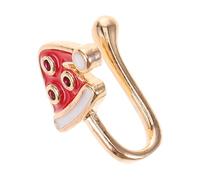 TOVINANNA Anillo Falso U-Shape Sin Perforación Joyería Navideña para Mujeres y Clip De Usar y Múltiples