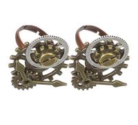 TOVINANNA Anillos de Engranaje Steampunk de Aleación, 2 Piezas Dorados