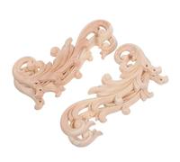 TOVINANNA Apliques de Madera Tallada sin Pintar 16X8 CM para Muebles y Paredes 4 Piezas Molduras Decorativas para Bricolaje Incrustaciones y Adornos de Esquina para Armarios y Puertas