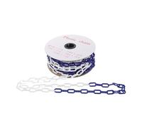 TOVINANNA Barrera de Cadena de Plástico Azul y 6 Mm, 25 Metros, Enlaces Resistentes para Seguridad Vial, Barreras de Tráfico y Delimitación en Eventos y Zonas Peatonales