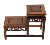 TOVINANNA Base de Madera de Pollo Patrón Hueco Tallado, Soporte de Exhibición Robusto y Pulido, Base Redonda Vintage para Planta Interior o Figura Decorativa