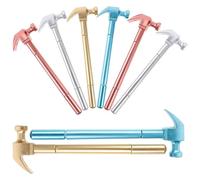 TOVINANNA Bolígrafos de Tinta de Gel Diseño de Martillo Set de 8 Unidades Rojo Plata Oro y Azul X2 Bolígrafos para Material Plástico Tamaño Mediano Ideales para Uso Escolar y