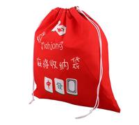 TOVINANNA Bolsa De Almacenamiento Mahjong Contenedor De Mahjong Portátil Bolsa De Mahjongg Bolso Grande con Cordón Bolsas De Almacenamiento Bolsas con Cordón Sabana De Algodon Rojo